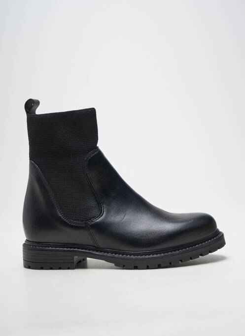 Bottines/boots matière lisse talon plat jusqu'à 3cm noir REQINS femme