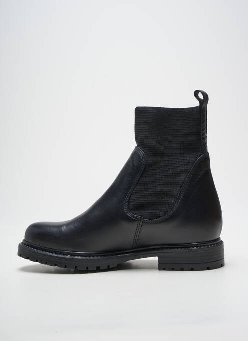 Bottines/boots matière lisse talon plat jusqu'à 3cm noir REQINS femme