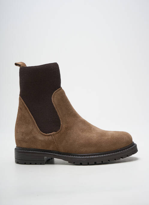 Bottines/boots nubuck talon plat jusqu'à 3cm marron REQINS femme