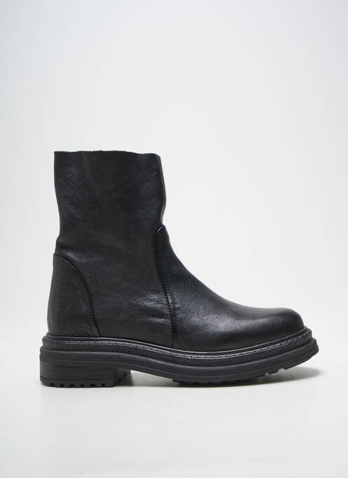 Bottines/boots tissage satiné talon de 4 à 6cm noir ALIWELL femme