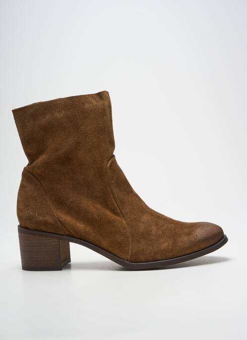 Bottines/boots nubuck talon de 4 à 6cm marron ALIWELL femme