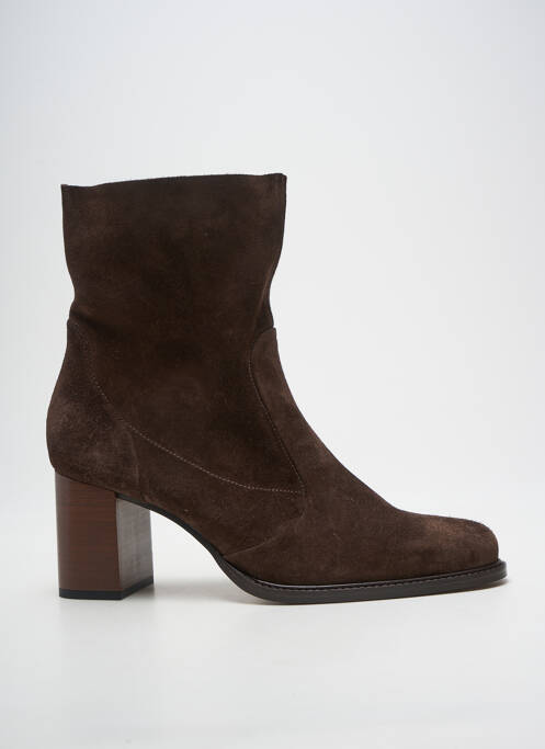 Bottines/boots nubuck talon de 7 à 9cm marron MURATTI femme
