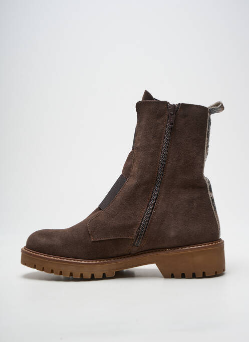 Bottines/boots nubuck talon plat jusqu'à 3cm marron REQINS femme