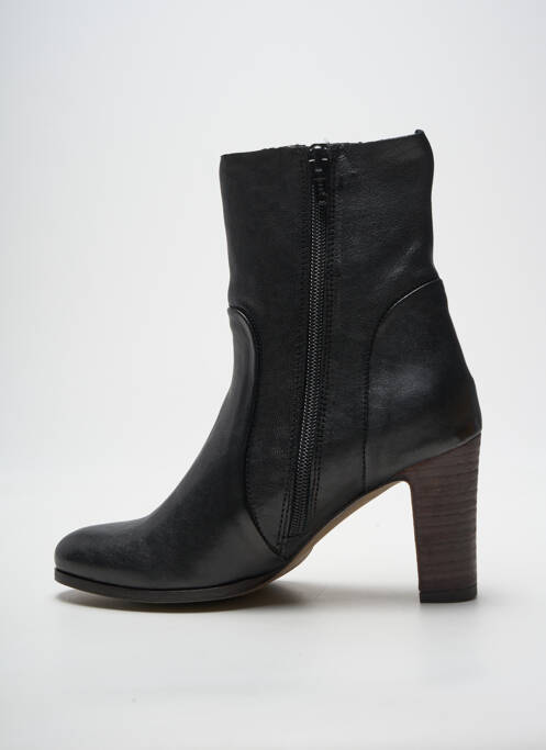 Bottines/boots tissage satiné talon de 7 à 9cm noir ALIWELL femme