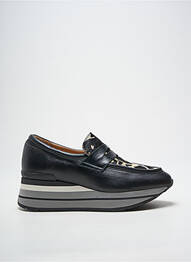 Mocassins tissage satiné talon de 4 à 6cm noir ROSEMETAL femme
