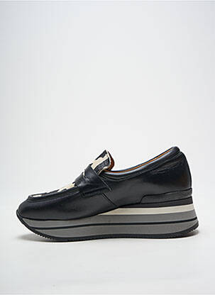 Mocassins tissage satiné talon de 4 à 6cm noir ROSEMETAL femme