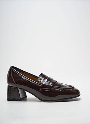 Mocassins carré talon de 4 à 6cm marron fonce ROSEMETAL femme