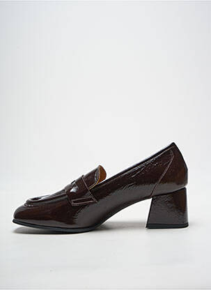 Mocassins carré talon de 4 à 6cm marron fonce ROSEMETAL femme