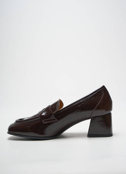 Mocassins carré talon de 4 à 6cm marron fonce ROSEMETAL femme
