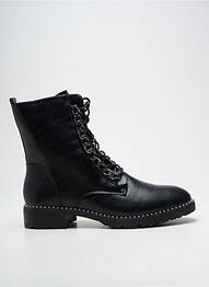 Bottines/boots tissage satiné talon plat jusqu'à 3cm noir THE DIVINE FACTORY femme