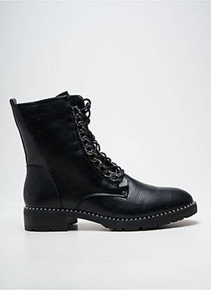 Bottines/boots tissage satiné talon plat jusqu'à 3cm noir THE DIVINE FACTORY femme