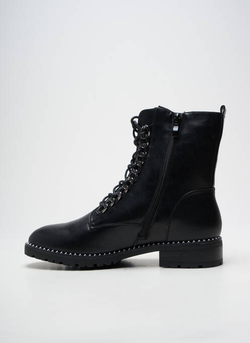 Bottines/boots tissage satiné talon plat jusqu'à 3cm noir THE DIVINE FACTORY femme