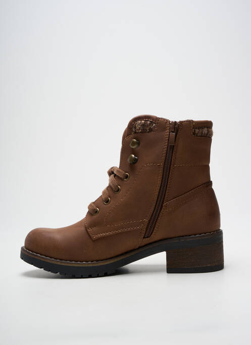 Bottines/boots talon bas talon de 4 à 6cm marron THE DIVINE FACTORY femme