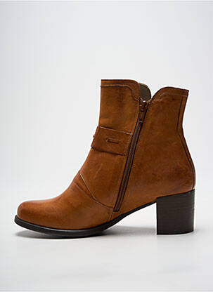Bottines/boots tissage satiné talon de 4 à 6cm marron CASTA femme