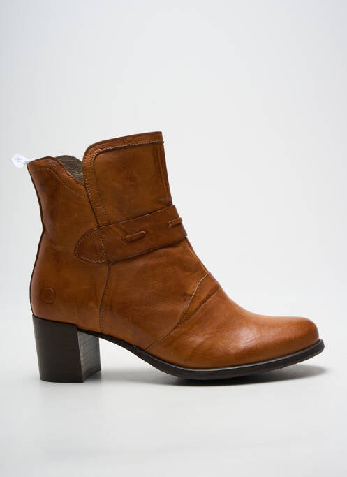 Bottines/boots tissage satiné talon de 4 à 6cm marron CASTA femme