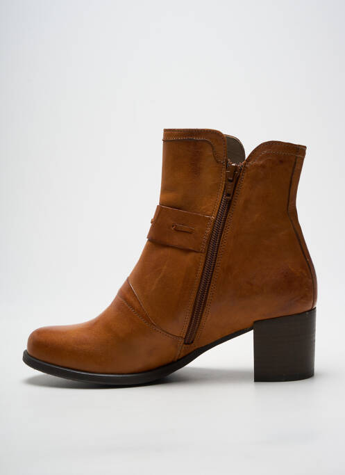 Bottines/boots tissage satiné talon de 4 à 6cm marron CASTA femme