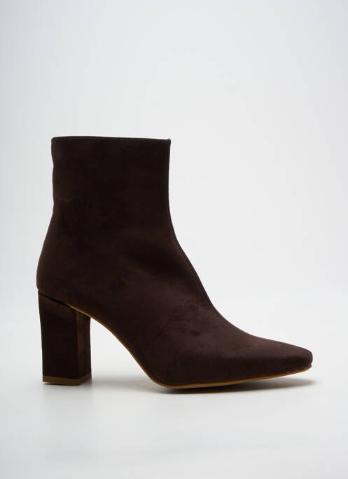 Bottines/boots bout pointu talon de 7 à 9cm marron GIULIA femme