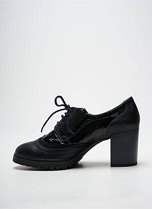Derbies tissage satiné talon de 7 à 9cm noir GEO-REINO femme