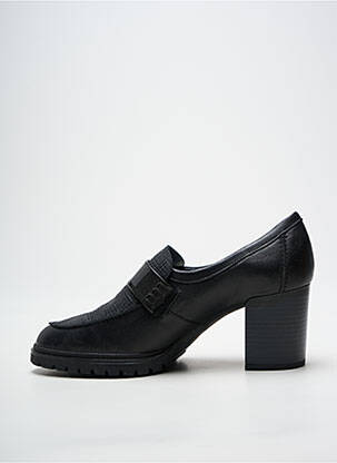 Mocassins tissage satiné talon de 7 à 9cm noir GEO-REINO femme