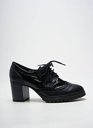 Derbies tissage satiné talon de 7 à 9cm noir GEO-REINO femme