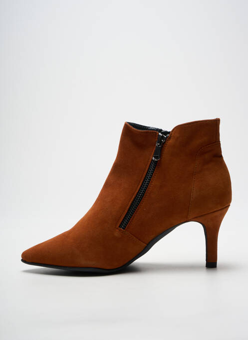 Bottines/boots bout pointu talon de 7 à 9cm orange GEO-REINO femme