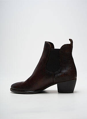 Bottines/boots cubain talon de 4 à 6cm marron YKX & CO femme