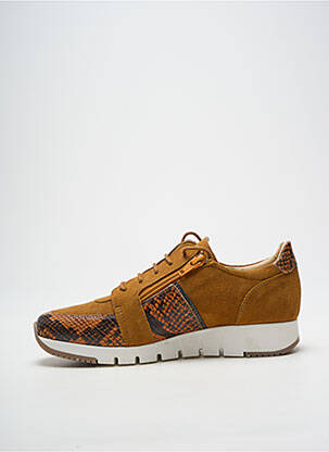 Baskets nubuck talon plat jusqu'à 3cm marron BOISSY femme
