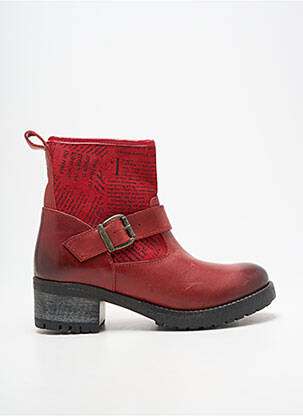 Bottines/boots talon bas talon de 4 à 6cm rouge SANTAFE femme