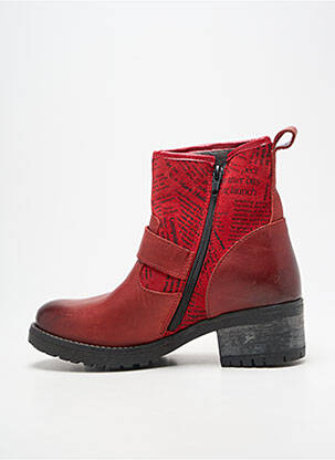 Bottines/boots talon bas talon de 4 à 6cm rouge SANTAFE femme