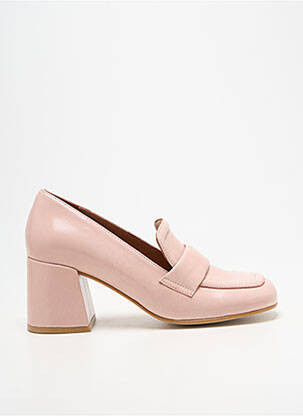 Mocassins tissage satiné talon de 7 à 9cm rose ANGEL ALARCON femme