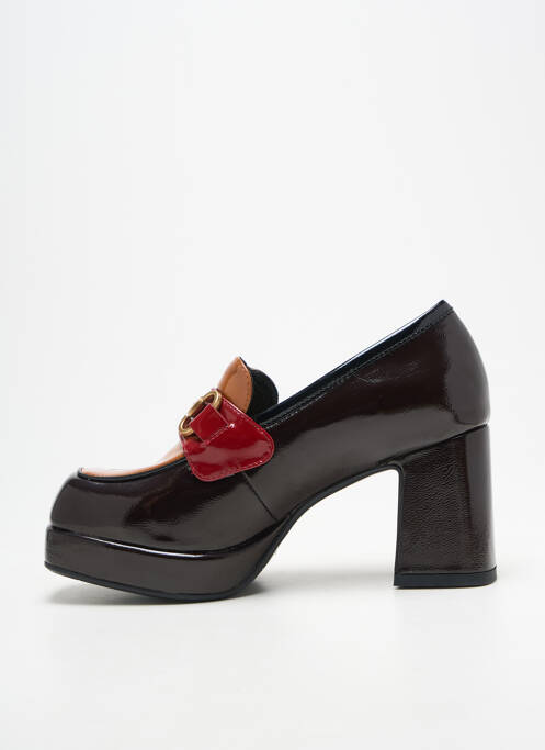 Mocassins tissage satiné talon de 7 à 9cm marron NOA HARMON femme