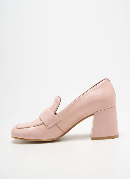 Mocassins tissage satiné talon de 7 à 9cm rose ANGEL ALARCON femme