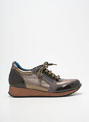 Baskets fermeture zip et lacets talon plat jusqu'à 3cm marron KARSTON femme