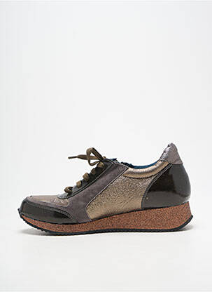 Baskets fermeture zip et lacets talon plat jusqu'à 3cm marron KARSTON femme