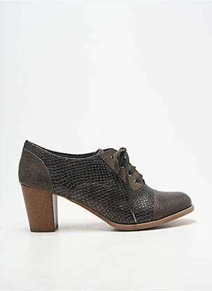 Derbies tissage satiné talon de 7 à 9cm marron SWEET femme