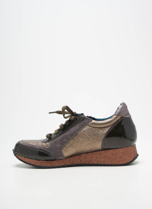 Baskets fermeture zip et lacets talon plat jusqu'à 3cm marron KARSTON femme