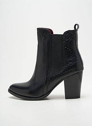 Bottines/boots tissage satiné talon de 7 à 9cm noir METAMORF'OSE femme