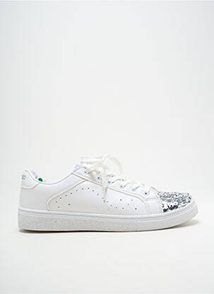 Baskets tissage satiné talon plat jusqu'à 3cm blanc B3D femme