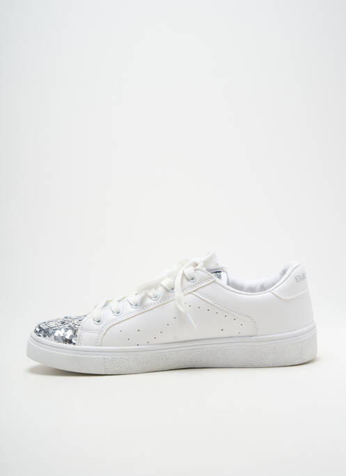 Baskets tissage satiné talon plat jusqu'à 3cm blanc B3D femme