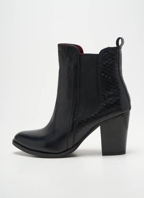 Bottines/boots tissage satiné talon de 7 à 9cm noir METAMORF'OSE femme