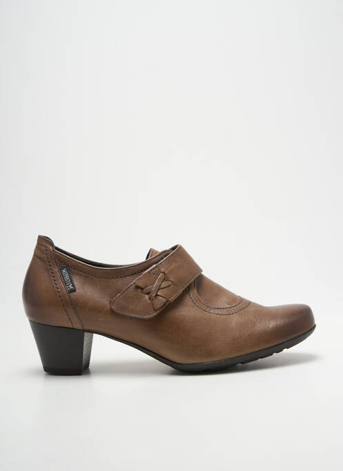 Derbies tissage satiné talon de 4 à 6cm marron MEPHISTO femme