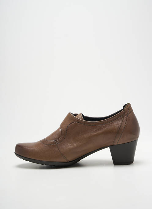 Derbies tissage satiné talon de 4 à 6cm marron MEPHISTO femme