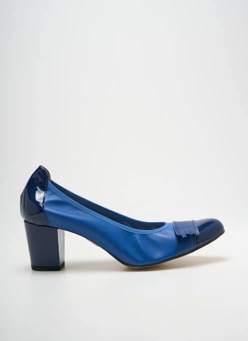 Escarpins matière lisse talon de 4 à 6cm bleu REBELLES femme