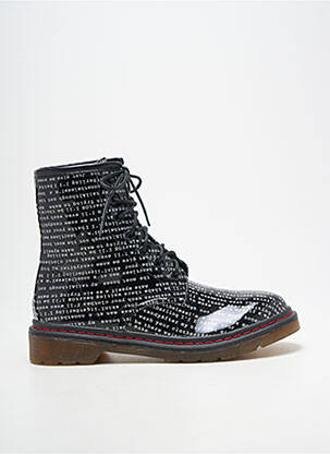 Bottines/boots matière lisse talon plat jusqu'à 3cm noir ELUE PAR NOUS femme