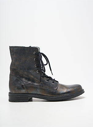 Bottines/boots tissage satiné talon plat jusqu'à 3cm gris BELLAMY femme