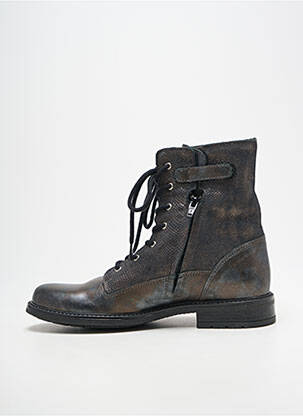 Bottines/boots tissage satiné talon plat jusqu'à 3cm gris BELLAMY femme