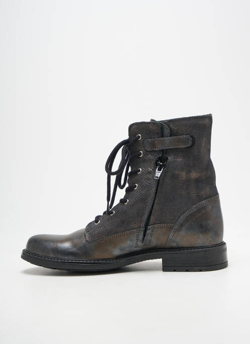 Bottines/boots tissage satiné talon plat jusqu'à 3cm gris BELLAMY femme