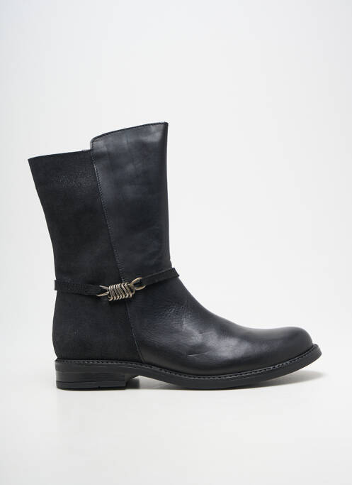 Bottines/boots tissage satiné talon plat jusqu'à 3cm noir BELLAMY femme