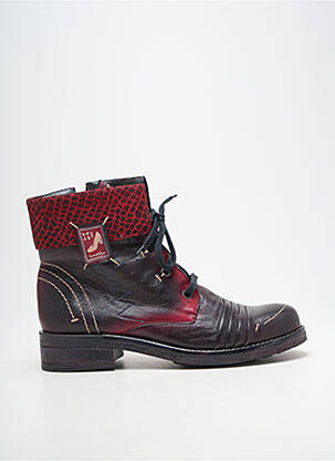 Bottines/boots tissage satiné talon plat jusqu'à 3cm rouge MACIEJKA OBUWIE femme