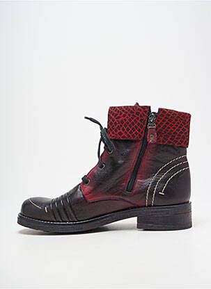 Bottines/boots tissage satiné talon plat jusqu'à 3cm rouge MACIEJKA OBUWIE femme